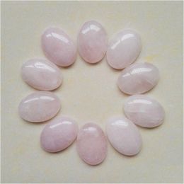 Stone Natural Oval Cabochon Loose Beads Opal Rose Quartz Turquoise Stones Face For Reiki Healing Crystal Necklace Ring Earrrings Jew Dhkow