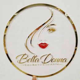 Other Event Party Supplies Personalized Beauty Shop Name Custom Mirror Gold Acrylic Baby shower Sign Decor 230701