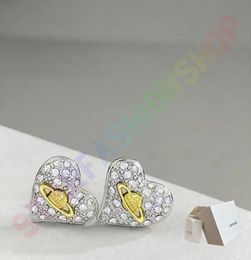 Saturn Charm Love Brand Designer Geometry Celebrity Round Rhinestone Earrings Wedding Party Jewellery With Box