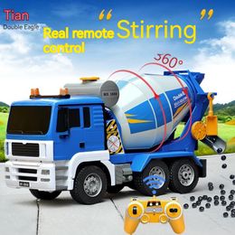 Diecast Model E518 001 Remote Control Engineering Truck Mixing Cement Concrete Tank Electric Children s Toy Gift 230703