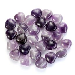 Stone 25Mm Natural Crystal Heart Shape Crafts Fashion Chakra Square Aventurine Amethyst Rose Quartz Stones Charm For Jewellery Making Dhgul