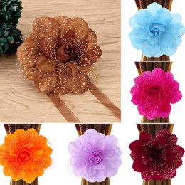 Dried Flowers Peony Flower Curtain Clip-On Strap Tie Backs Holdback Accessories Decoration Polyester Straps Home Decor