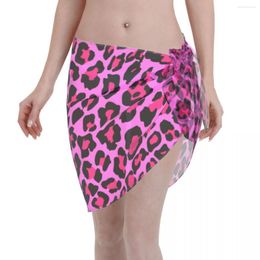 Women's Swimwear Pink Leopard Sexy Women Cover Up Wrap Chiffon Pareo Scarf Sarong Beachwear Camouflage Bikini Cover-Ups Skirt Swimsuit