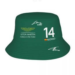 Wide Brim Hats Bucket Hat 2023 Aston Martin F1 Team Vocation Getaway Headwear Camping Fisherman Cap Fernando Alonso 14 Irish Country Hat Gifts