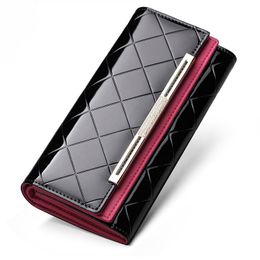 Design your own genuine leather wallet fashion female RFID blocking purse frefessional manufacture factory