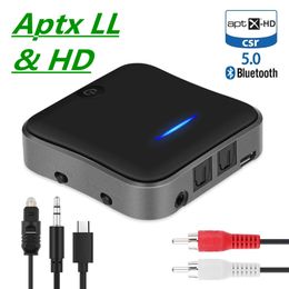 MP3/4 Adapters Bluetooth 5.0 Transmitter Receiver CSR8675 APTX HD LL Bt Audio Music Wireless USB Adapter 3.5mm 3.5 AUX Jack/SPDIF/RCA for TV PC 230701