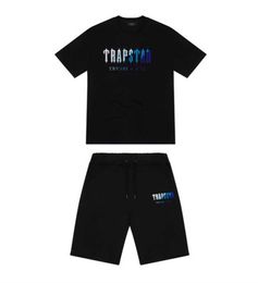 Top Trapstar New Men's t Shirt Short Sleeve Outfit Chenille Tracksuit Black Cotton London StreetwearS-2XL The same model for Internet celebrities