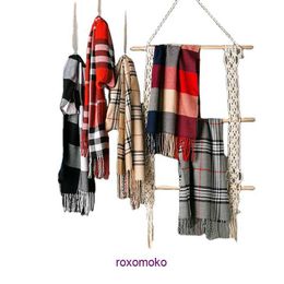 Designer Luxury Bur Home scarves for sale Imitation cashmere scarf thickened autumn and winter knitted plaid warm men women's shawl long 15 pieces