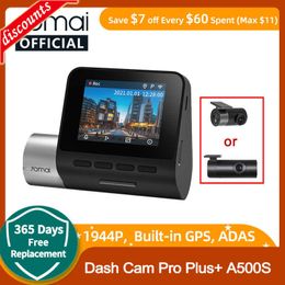 New 70mai Dash Cam Pro Plus A500S 1944P ADAS GPS Camera 70mai A500S Car DVR 24H Parking Support Rear Interior Cam 140FOV Recorder