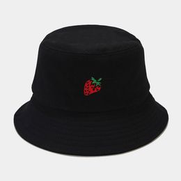 Unisex Women Cap Hat Sunscreen Print Outdoors Wide brim Fisherman Panama hats Men Strawberry Baseball Caps Summer beach Bonnet