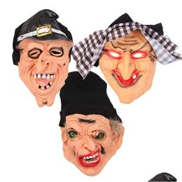 Party Masks Halloween Horror Witch Mask Scary Black Shawl Sile Cosplay Devil Drop Delivery Home Garden Festive Supplies Dhjcy