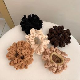 Autumn and winter new female Plush fold tied high elasticity simple versatile towel rubber band not hurt headdress