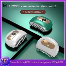 Other Massage Items Electric Vibration Brush Compress Lifting Massager EMS Pulse Anti Age Face Board Meridian Comb 230703