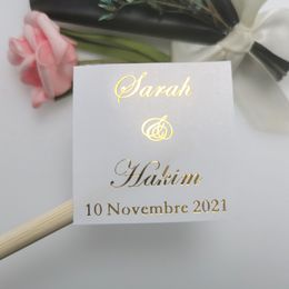 Other Event Party Supplies Personalised Real Foil Shiny Gold Custom Stickers Wedding Labels Baptism Birthday Clear 100 Pcs 230701