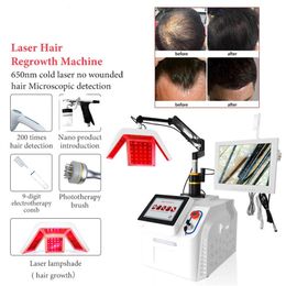 Professional Effective Diode Laser Hair Regrowth Machine Anti-Hair Loss Treatment PDT LED Light Therapy 660Nm For Head Photontherapy Brush Massager Equipment