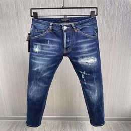 DSQ PHANTOM TURTLE Jeans Mens Luxury Designer Jeans Skinny Ripped Cool Guy Causal Hole Denim Fashion Brand Fit Jeans Men Washed Pa2876