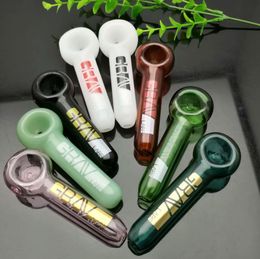 Glass Smoking Pipes Manufacture Hand-blown hookah Bongs Coloured short band Labelled pipe