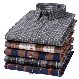 Men s Tracksuits Pure Cotton Plaid Shirt Long Sleeve Regular Fit Men Casual Oversized Leisure Autumn Male Blouse Plus Size shirt 230703