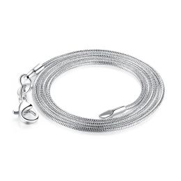 Big promotion 1MM 925 Silver Snake Chain Necklace with Lobster Clasps Jewellery chains For Pendant DIY 16inch to 24 inch