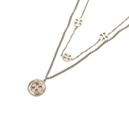 luxury charm pendant necklace designer jewelry women chain silver Clover Necklace gold woman Slide round pendants chains Halloween Easter Thanksgiving Party Gift