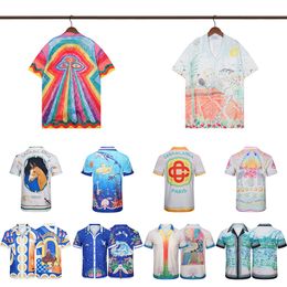 Casablancase Designer t shirt men Multi Style Lapel Print Casual shirts Free Transportation tshirt men Summer tee AAA Quality Tops Size M-XXXL