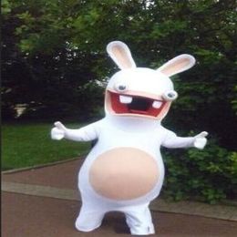 2018 High quality Rayman Raving Rabbids Mascot Costume Adult Size Fancy Dress For Christmas Halloween Carnival Party267J