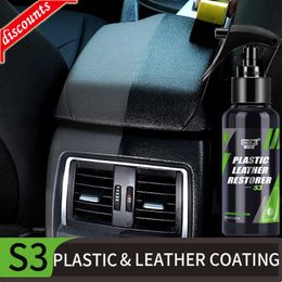 New Car Plastic Restorer Polish Leather Cleaner Spray Back To Black Gloss Hgkj S3 50ml Interior Plastic Renovator Car Accessories