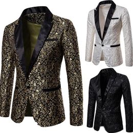 Slim Fit Blazer Men 2019 New Arrival Mens Floral Blazers Floral Prom Dress Blazers Elegant Wedding Blazer and Suit Jacket Men226Y