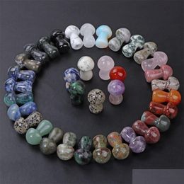 Stone Natural Gems Decoration Ornaments Mushroom Shape Statue Healing Jaspers Crafts For Home Decor 20X35Mm Drop Delivery Jewelry Dhn2P