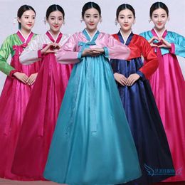 2019 High Quality Multicolor Traditional Korean Hanbok Dress Female Korean Folk Stage Dance Costume Korea Traditional Costume1825