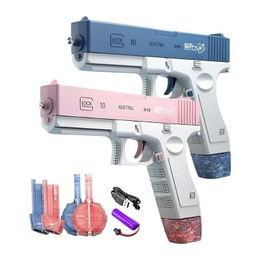 Gun Toys Summer Electric Glock Water Gun Water Storage Automatic Shooting Water Beach Outdoor Toys for Boys And Girls 230703