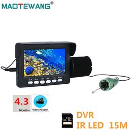 Fish Finder Underwater Fishing Video Camera Kit 6 PCS 1W IR LED Lights with 4.3" Inch HD DVR Recorder Colour Monitor Aluminium Alloy Camera HKD230703