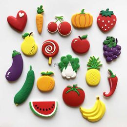 PVC Fridge Magnet Fruit and Vegetable Baby Early Education Color Cognitive Magnetic Black Whiteboard Sticker Magnet Gifts L230626