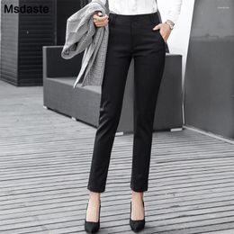 Women's Pants Pencil Women Spring Bodycon Slim Ladies Formal Suits Trousers High Waist Workwear Female Pantolones Casual Woman