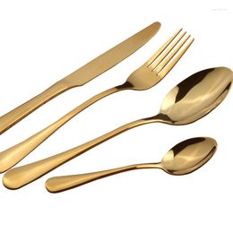 Dinnerware Sets Gold Knife Fork And Spoon Cutlery Set Stainless Steel Steak Coffee Teaspoon Flatware