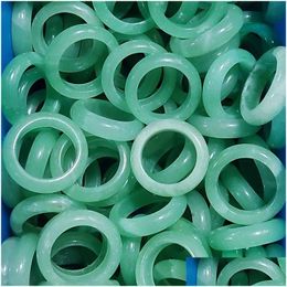 Band Rings Bk Men 6Mm Green Turquoise Stone Ring Thin Smooth Anxiety Relief Uni Jewellery Latest Drop Delivery Dhfal