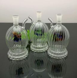 Glass Smoking Pipes Manufacture Hand-blown hookah Bongs Mini Striped Round Belled Glass Water Smoke Bottle