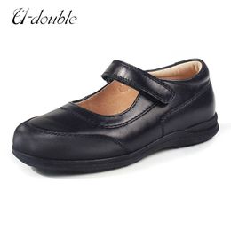 Sneakers Girls Flat Shoes Children Genuine Leather School Shoes Baby Girls Kids Casual Party Shoes British Style Fashion Princess SandalsHKD230701