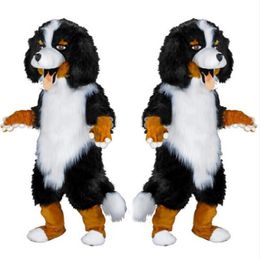 2017 Fast design Custom White & Black Sheep Dog Mascot Costume Cartoon Character Fancy Dress for party supply Adult Size2686