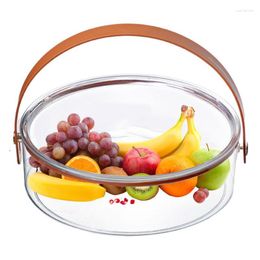 Plates Fruit Tray With Lid Snack Storage Box Handle Container 5 Compartments For Dried Fruits Nuts Candies Sweet