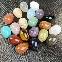 Stone Polished Egg Shape Loose Reiki Healing Chakra Natural Ball Bead Palm Quartz Mineral Crystal Tumbled Gemstones Hand Piece Home Dhqpg