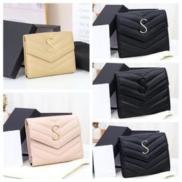 Top quality Women Wallet Designer Passport Cover Card Holders Leather caviar trifold wallet Fashion Women Purse designer wallets Driver's License Clip With box