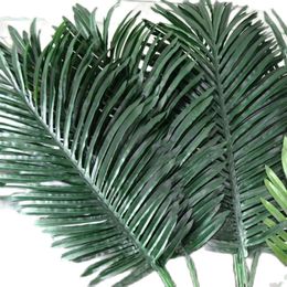 Dried Flowers 10pcs Artificial Leaves Simulation Plants Fake Palm Tree Leaf Greenery for Floral Arrangement Accessory Part 230701