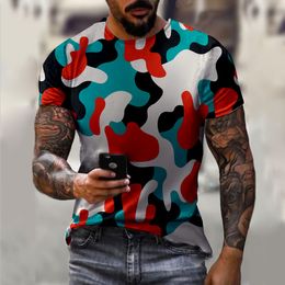 Men s Tracksuits Summer T Shirt 3D Print Camouflage Tee Tops Fashion Military Stripes Short Sleeve Oversized Clothing Casual Streetwear 230703