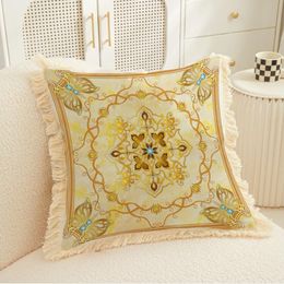 2023 European Luxury ins Flower pillowcase Sunflower maple leaves dandelion plant pattern pillow cases Digital printed imitated silk fabric cusion cover