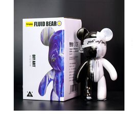 Novelty Games DIY Fluid Bear Sculpture Handmade Parent-child Toy Fluid Violent Bear 23CM Graffiti Painting Bearbrick Doll Toy Gift Ornaments