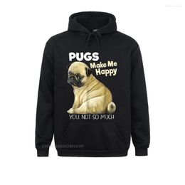 Men's Hoodies Pug Funny Hoodie Pugs Make Me Happy You Not So Much Long Sleeve Normal Autumn Sweatshirts Oversized Clothes
