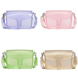 Pvc Jelly Tabby Bags Luxury Women Transparent Shoulder Bag Handbag Candy Designer Handbag Clear Summer Flap Crossbody Letters Lady Cross Body Clutch