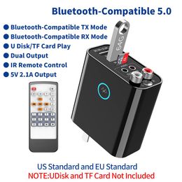 Connectors Bluetooth 5.0 Music Audio Receiver Transmitter Fast Usb Charger Aux Rac U Disc Tf Player Plug Wireless Audio Adapter for Speaker