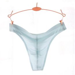 Fine New Style Men Thongs Sexy Male Smooth Ice Silk G-Strings brief Underwear270Z